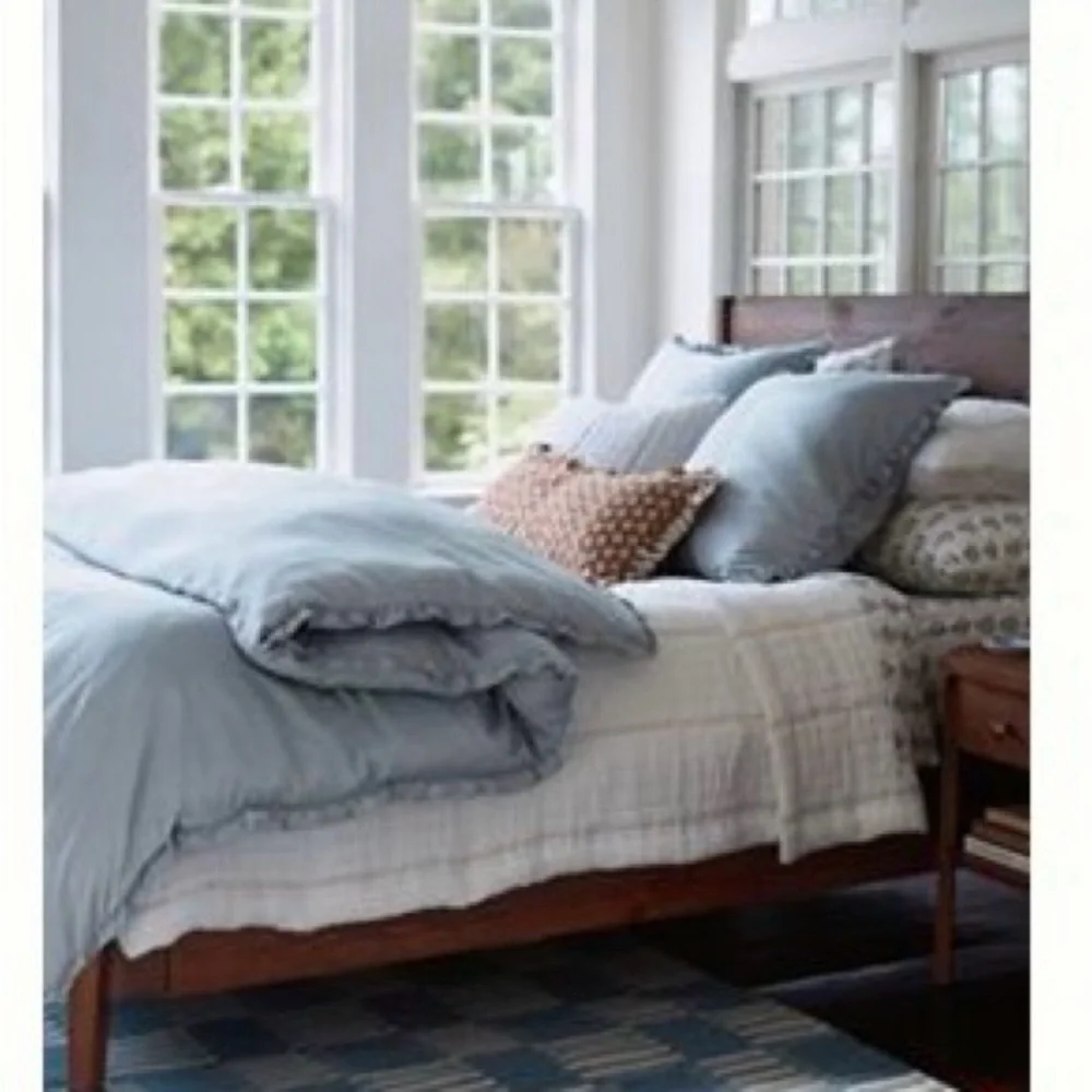 Anthropologie Pale Blue Comforter Set